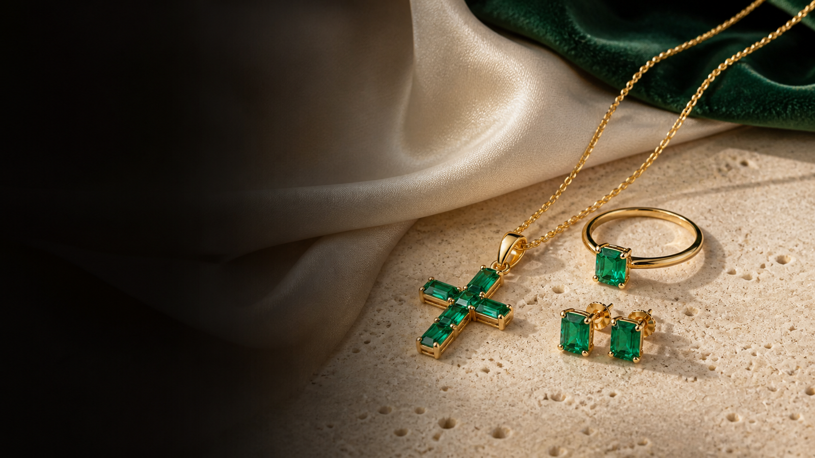 Selección editorial de joyas ALHENA en oro 18k y esmeraldas naturales